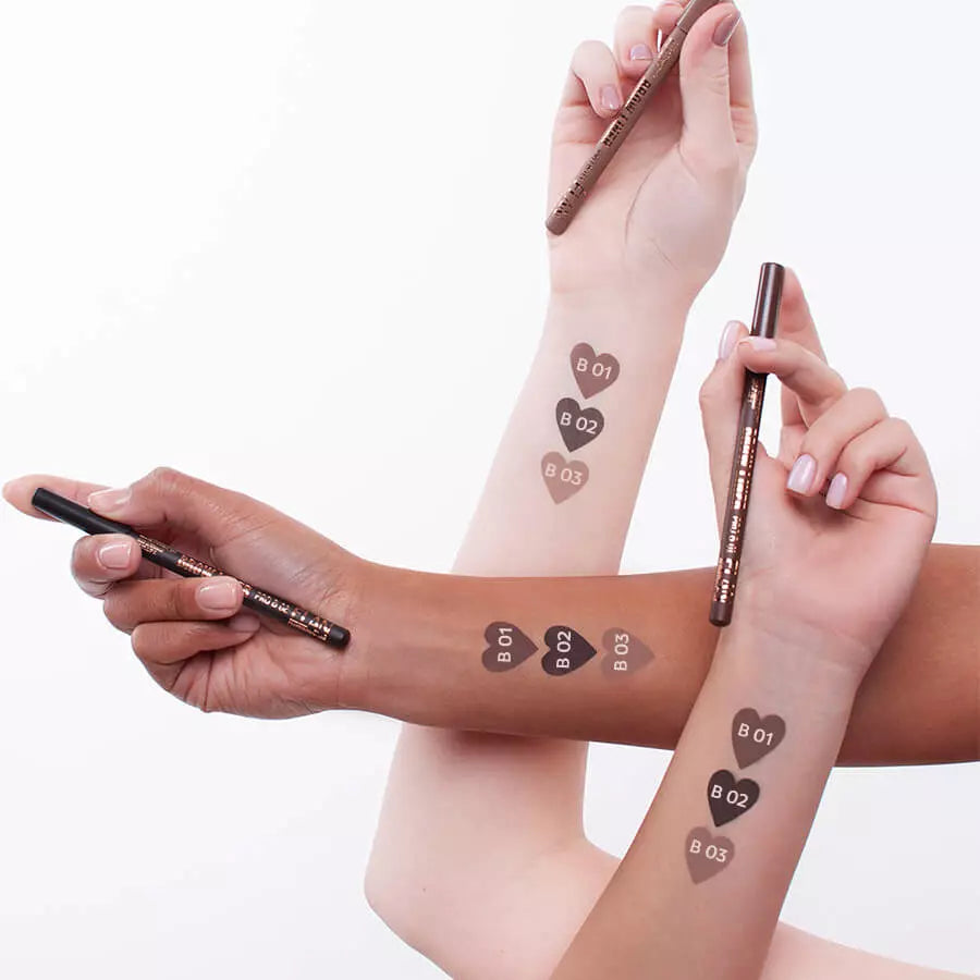 Powder Eyebrow Pencil Brow Liner Pro B 01 medium brown